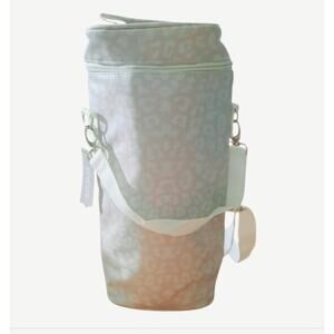 Chico's Cream Animal Print Wine Bag With Adjustable Strap NWT